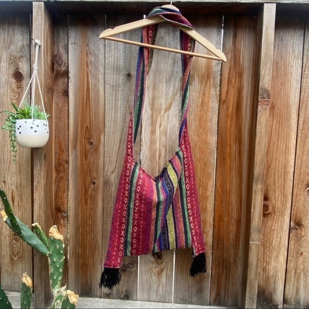 Colorful bohemian long shoulder purse/bag